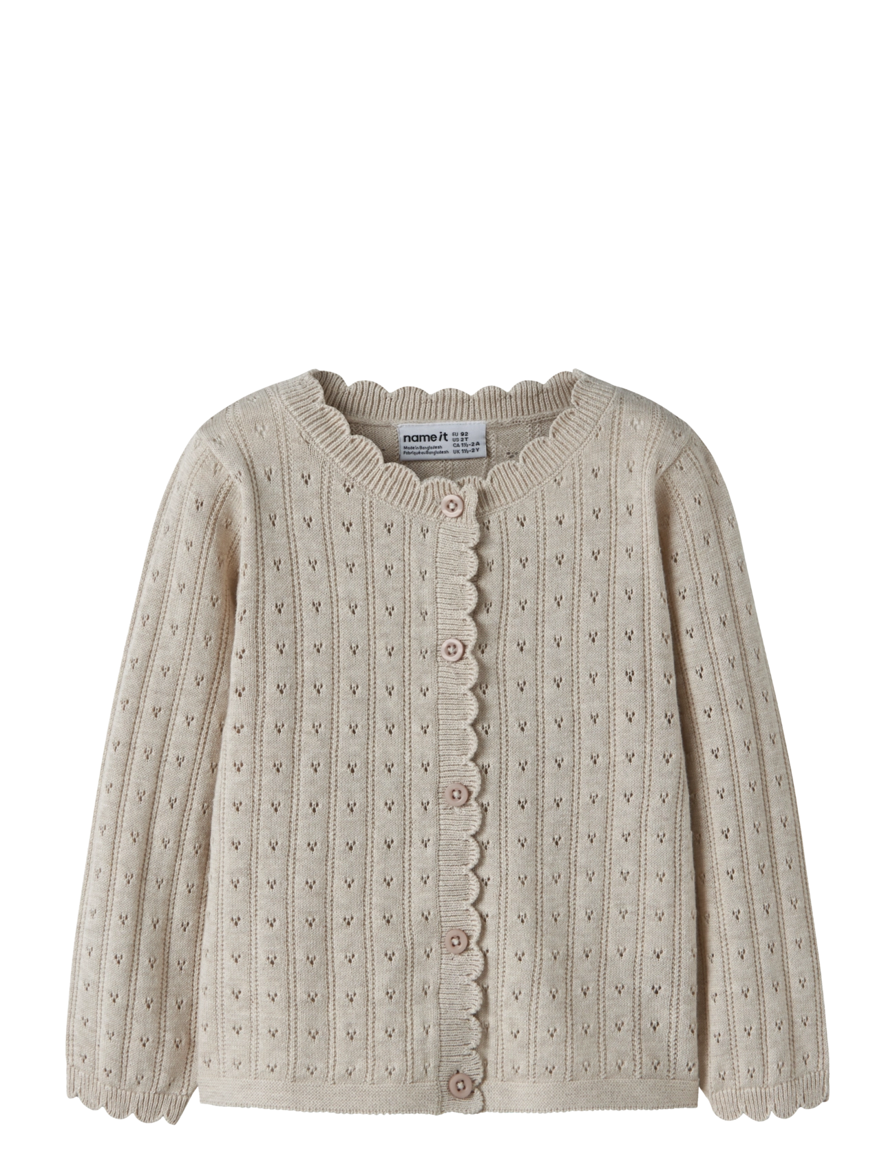 name it NMFOLIN LS KNIT CARD - Shop by age - PEYOTE MELANGE / beige