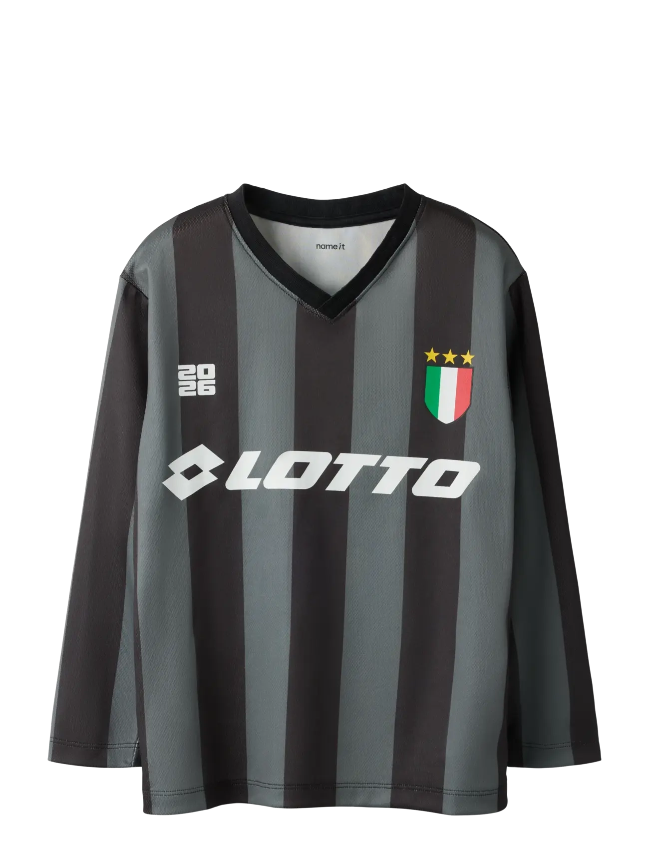 name it NKNJUMB LOTTO LS NREG POLY TOP LNOOS VDE - Kläder - LAVA SMOKE / black