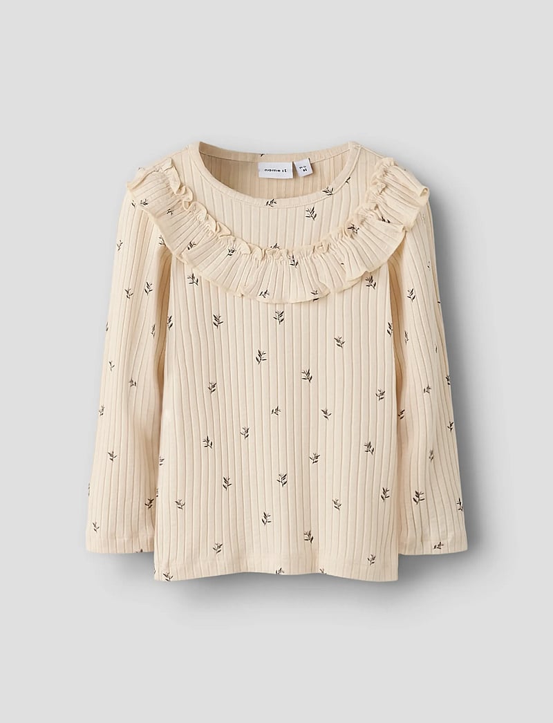 name it - NMFBESSA LS SLIM TOP - langærmede t-shirts - buttercream - 0