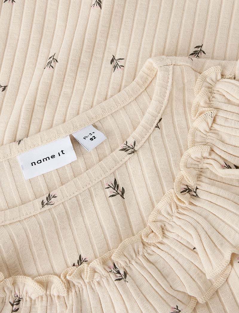 name it - NMFBESSA LS SLIM TOP - langærmede t-shirts - buttercream - 3