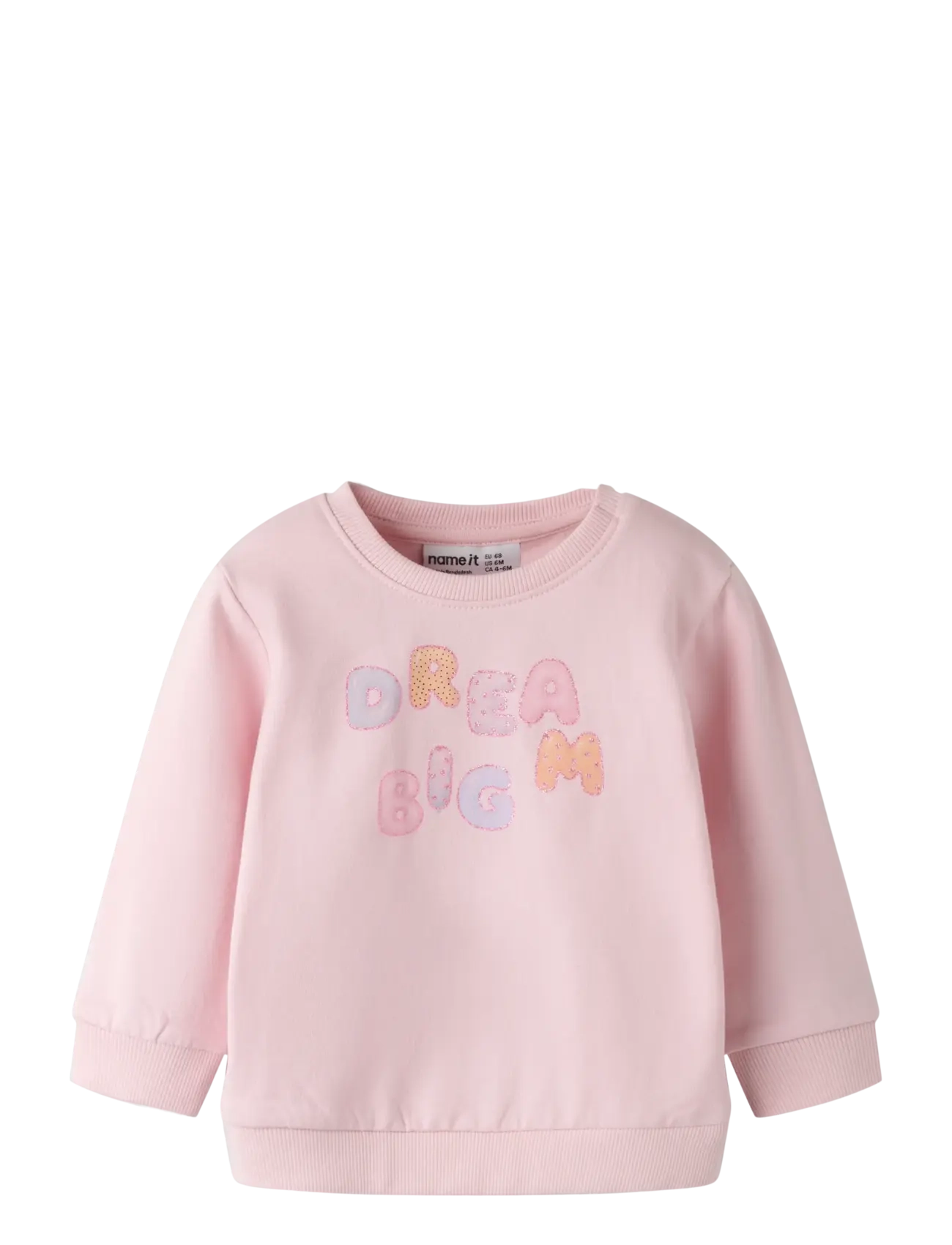 name it NBFDELIA LS SWE BRU - Baby 44-92 - PARFAIT PINK / pink/rose