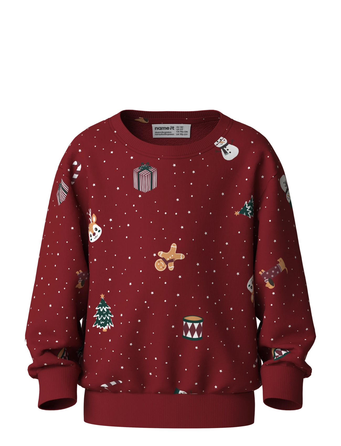name it NMNVOHOM LS NREG SWEAT BRU - Sweatshirts - RED DAHLIA / red