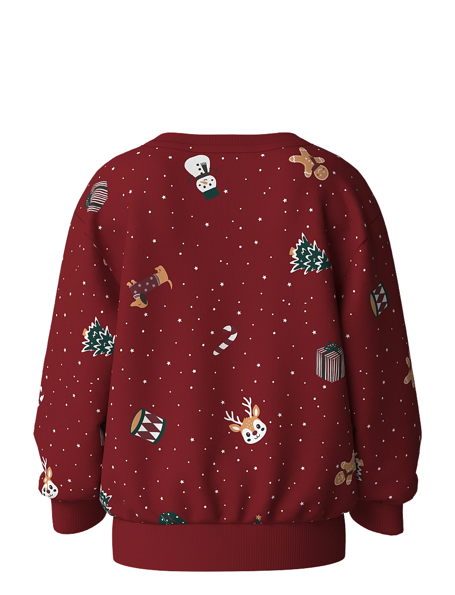 name it - NMNVOHOM LS NREG SWEAT BRU - red dahlia - 1