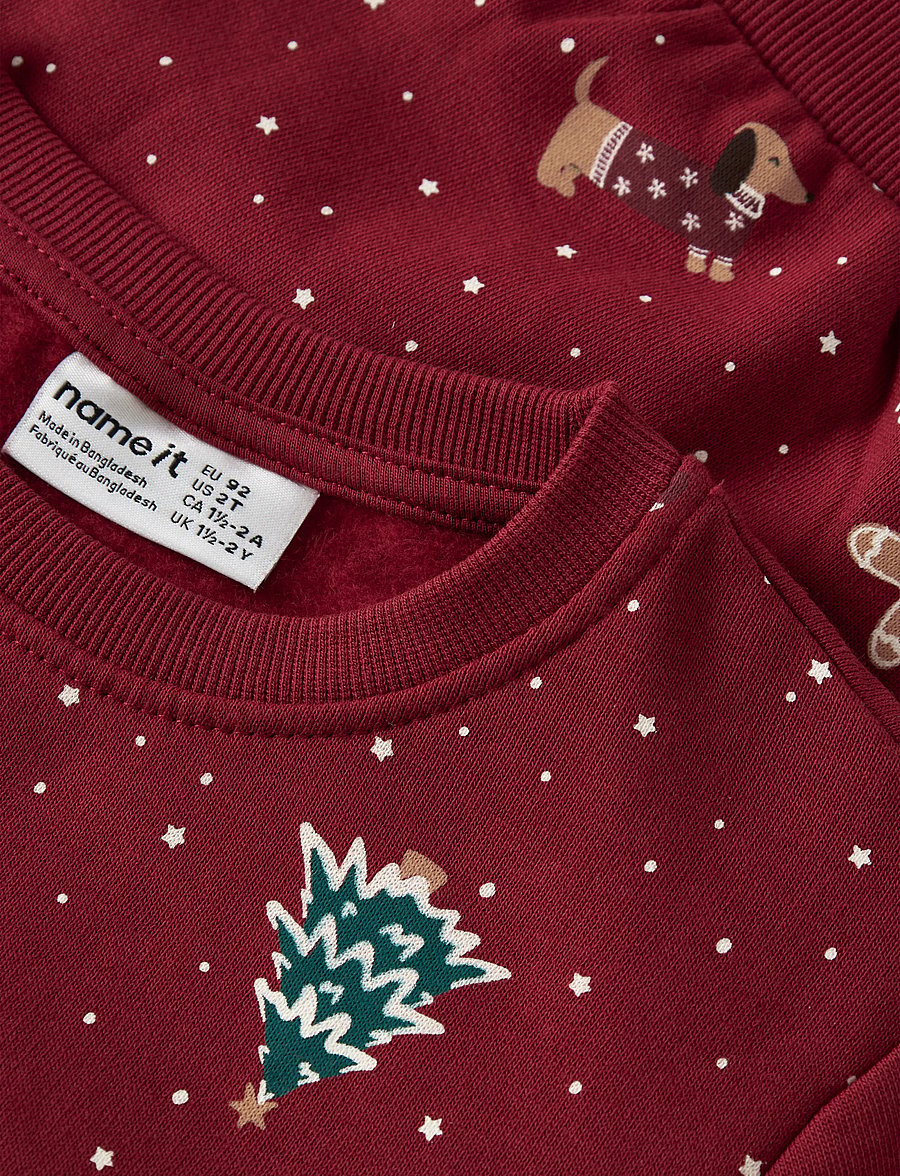 name it - NMNVOHOM LS NREG SWEAT BRU - sweatshirts - red dahlia - 2