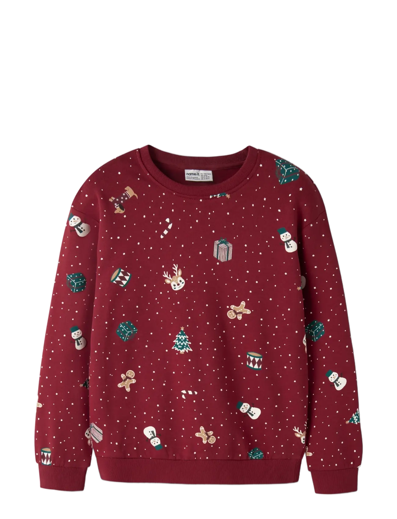 name it - NKNVOHOM LS NREG SWEAT BRU - red dahlia - 2
