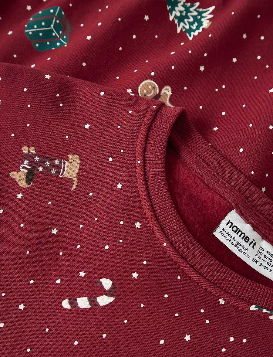 name it - NKNVOHOM LS NREG SWEAT BRU - red dahlia - 3