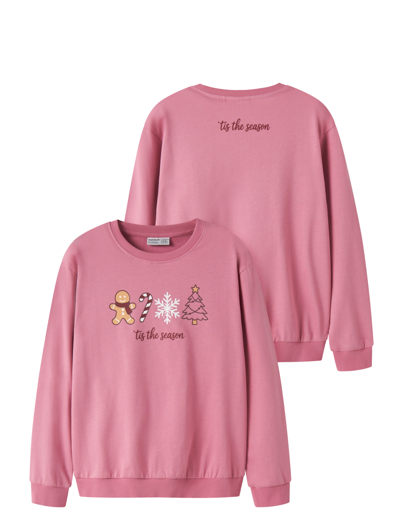 name it NKFVRASAB LS NREG SWEAT BRU - Tøj - WILD ROSE / pink/rose