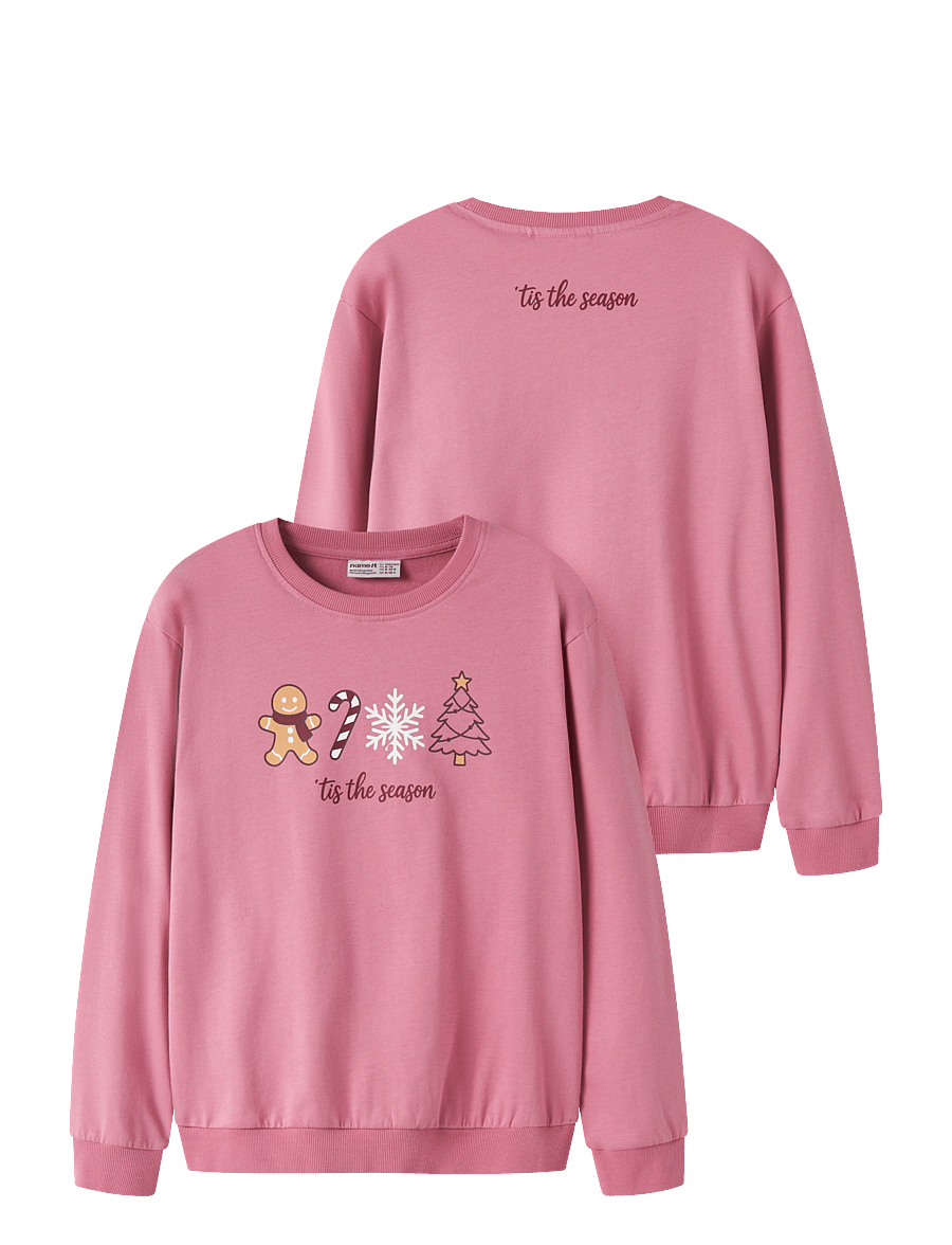 name it - NKFVRASAB LS NREG SWEAT BRU - sweatshirts - wild rose - 0
