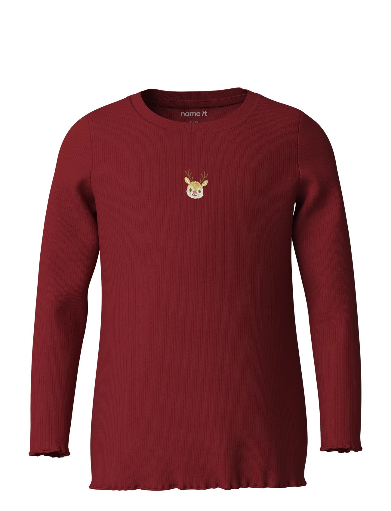 name it NMFVIVEMMAS LS SLIM TOP - Pikkade varrukatega T-särgid - RED DAHLIA / burgundy