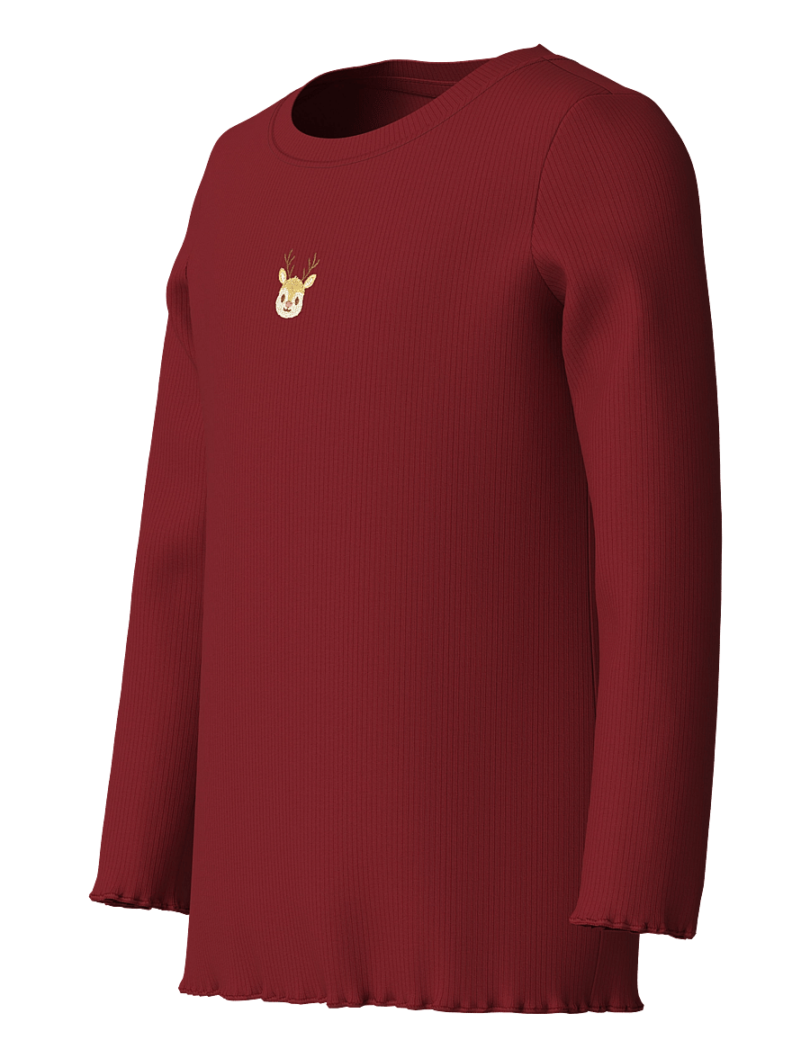 name it - NMFVIVEMMAS LS SLIM TOP - red dahlia - 2