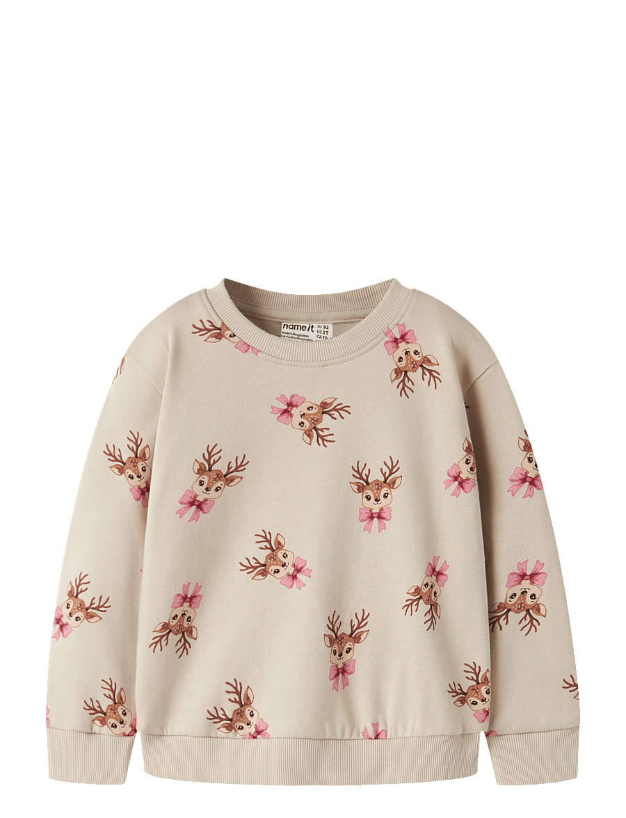 name it - NMFVERTRUD LS NREG SWEAT BRU - sweatshirts - peyote - 0