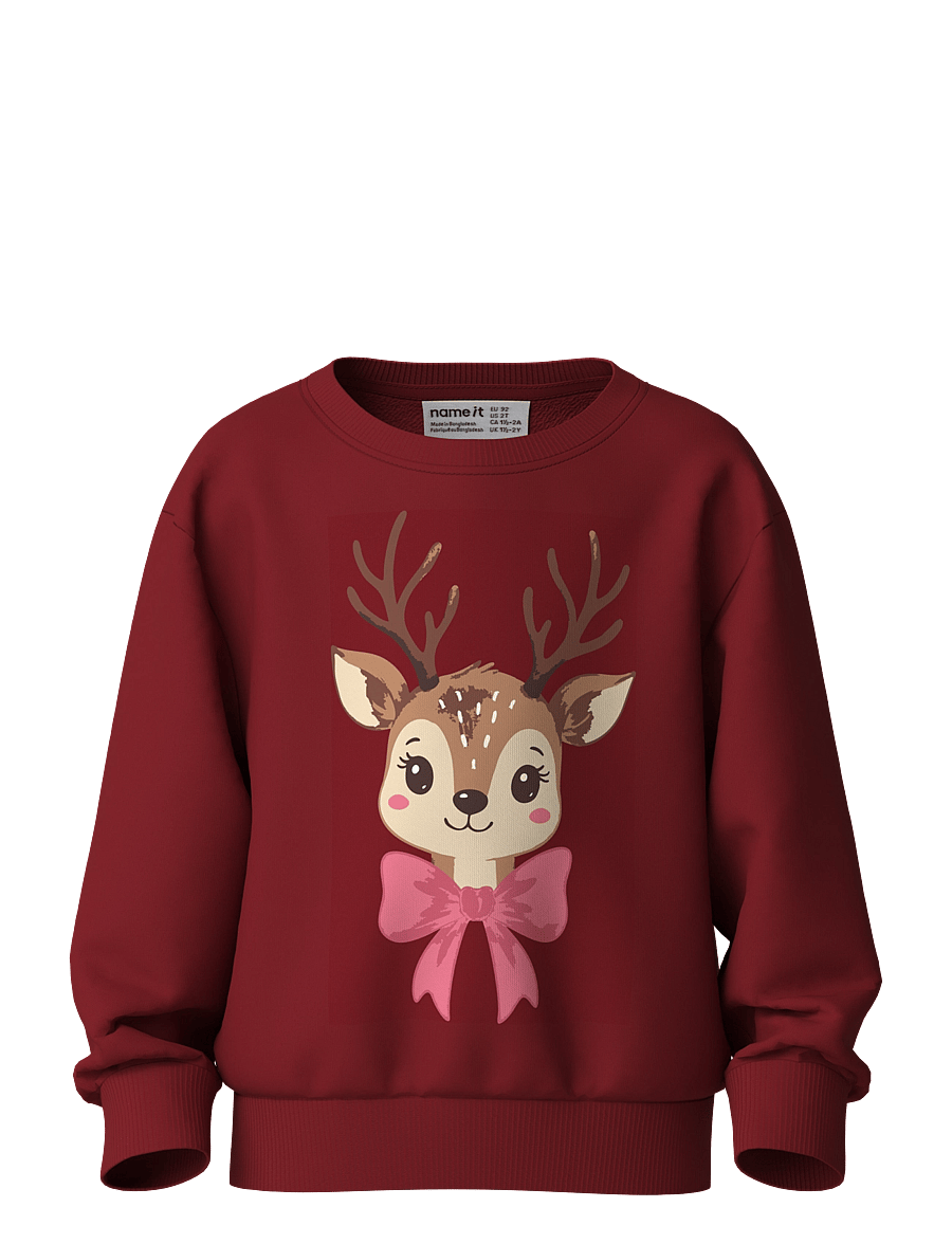name it - NMFVERTRUD LS NREG SWEAT BRU - sweatshirts - red dahlia - 0