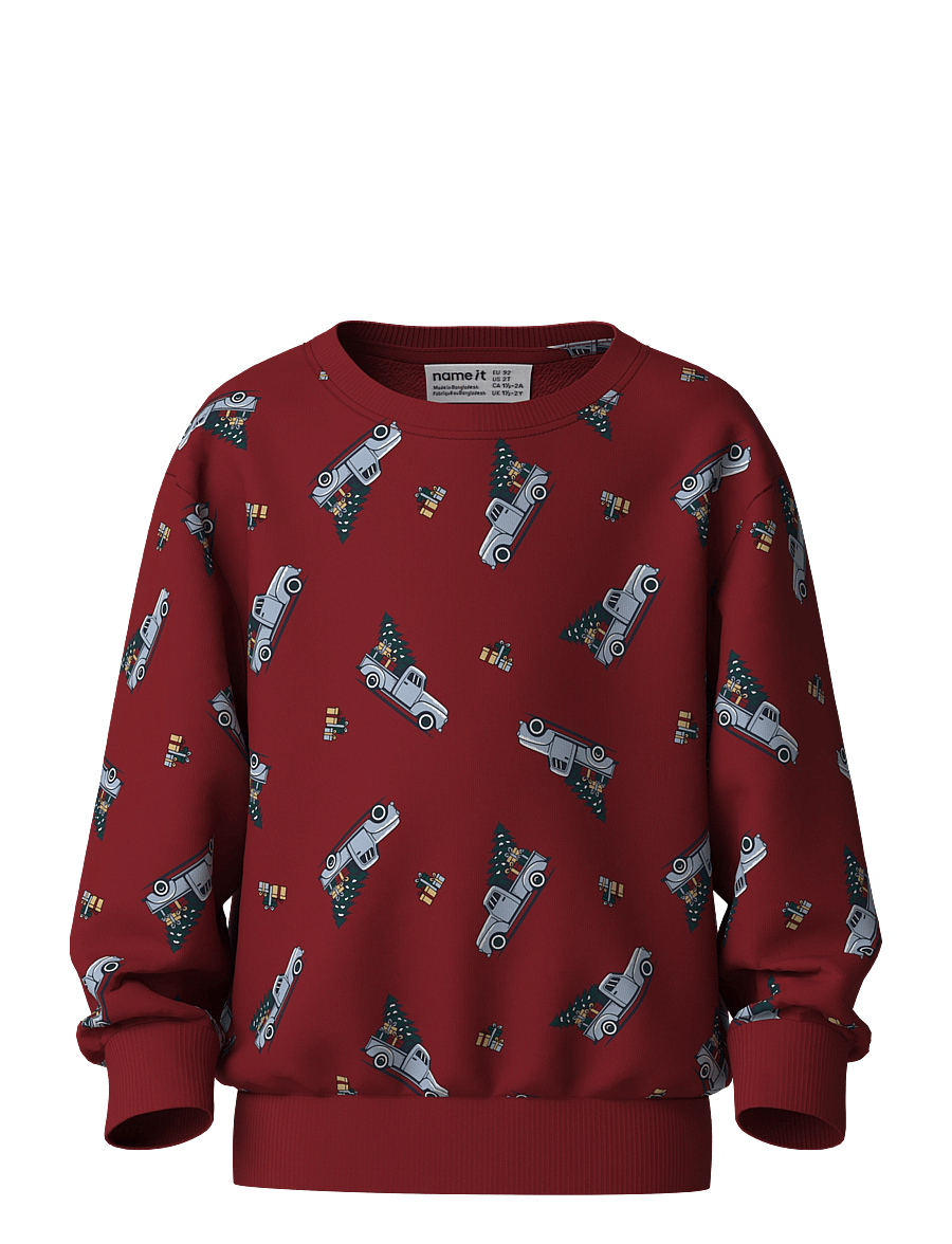 name it - NMMVOLUF LS NREG SWEAT BRU - red dahlia - 0