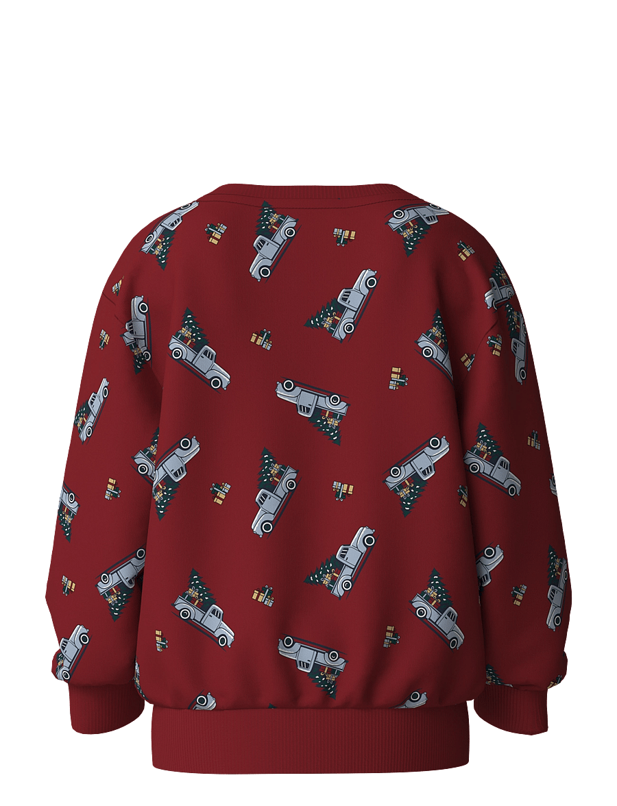 name it - NMMVOLUF LS NREG SWEAT BRU - red dahlia - 1