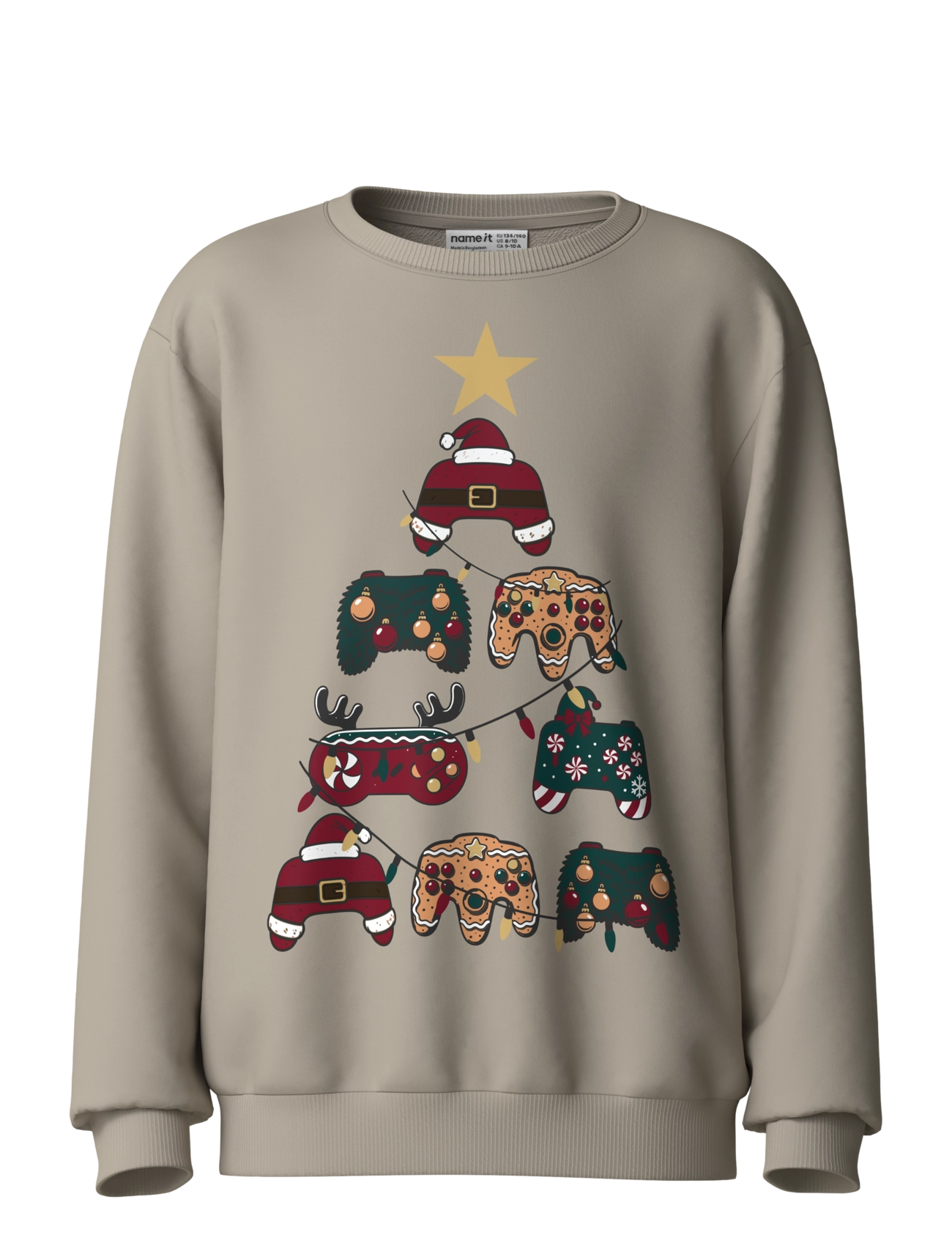 name it NKMVOLUF LS NREG SWEAT BRU - Name it - ISLAND FOSSIL / beige