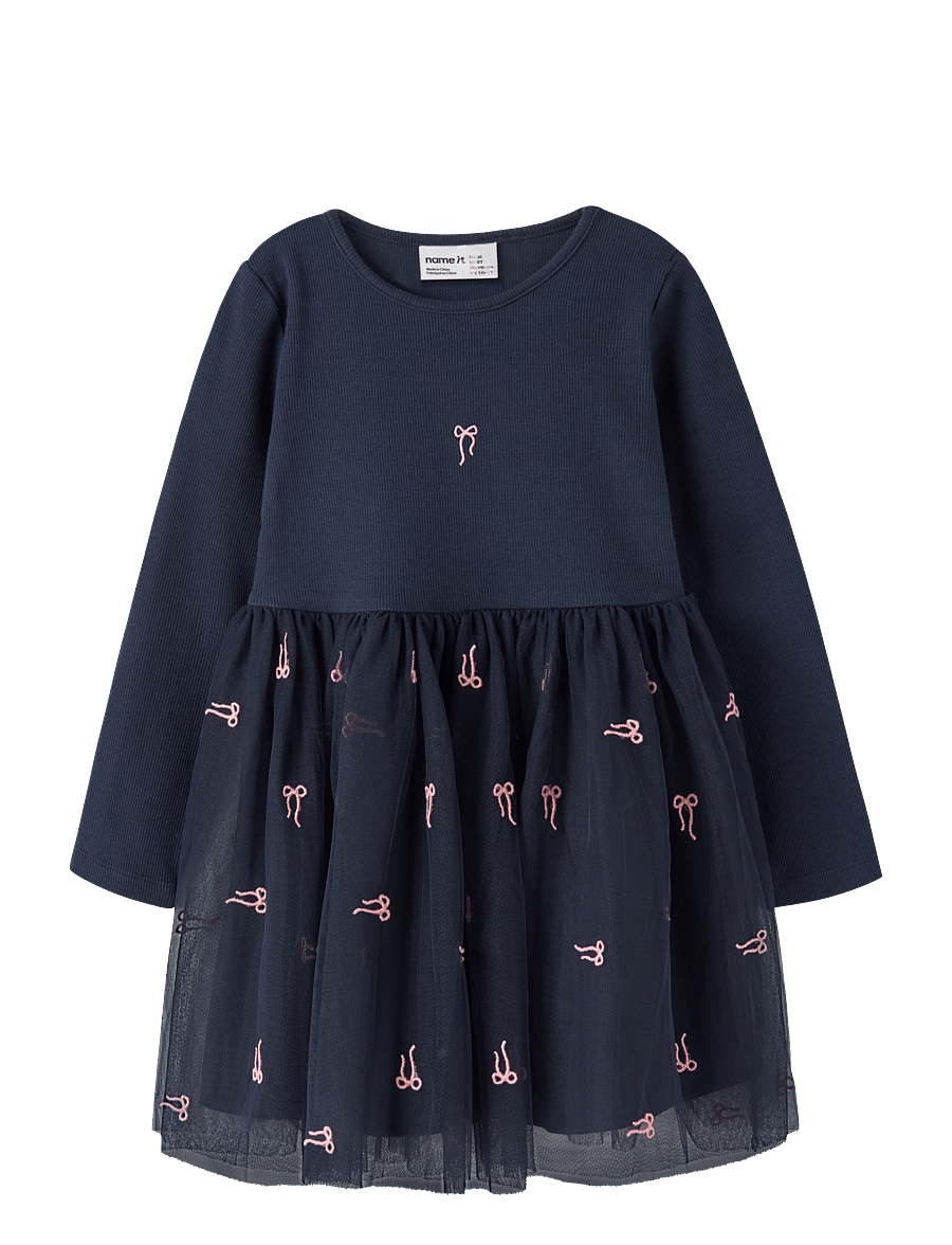 name it - NMFVEROSS LS TULLE DRESS - långärmade babyklänningar - navy blazer - 0