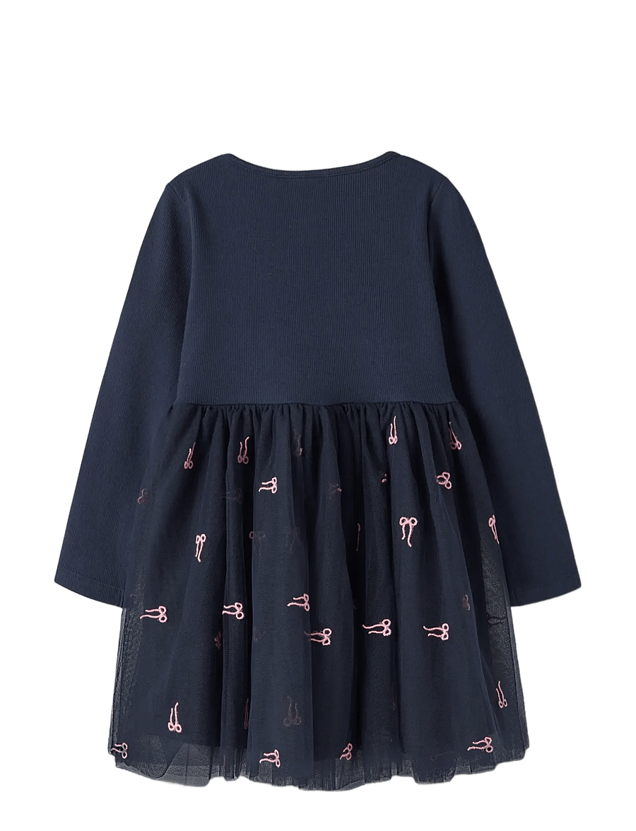 name it - NMFVEROSS LS TULLE DRESS - långärmade babyklänningar - navy blazer - 1