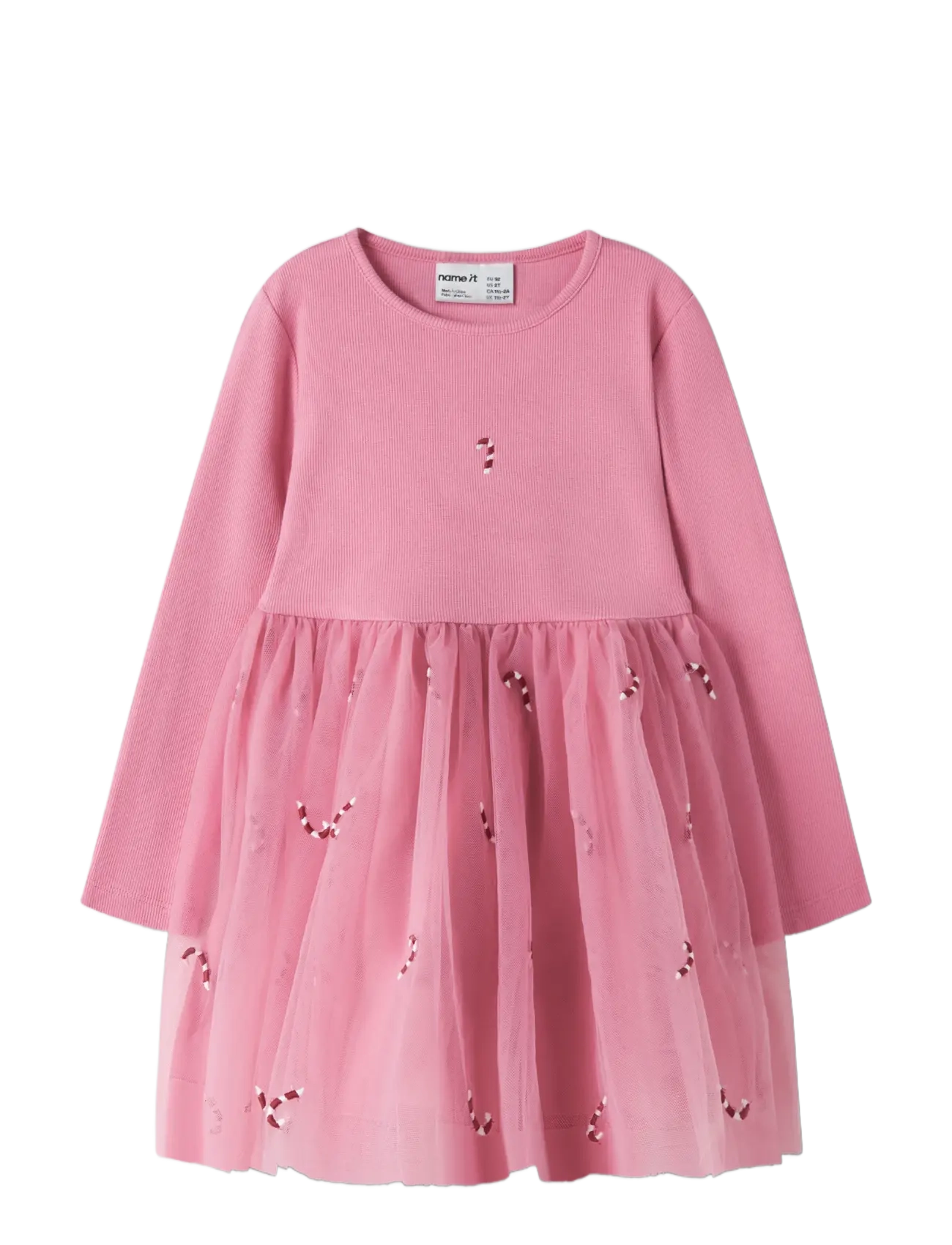 name it - NMFVEROSS LS TULLE DRESS - langærmede babykjoler - wild rose - 2