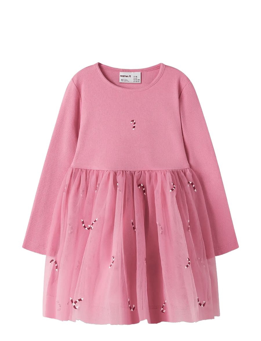 name it - NMFVEROSS LS TULLE DRESS - langærmede babykjoler - wild rose - 2