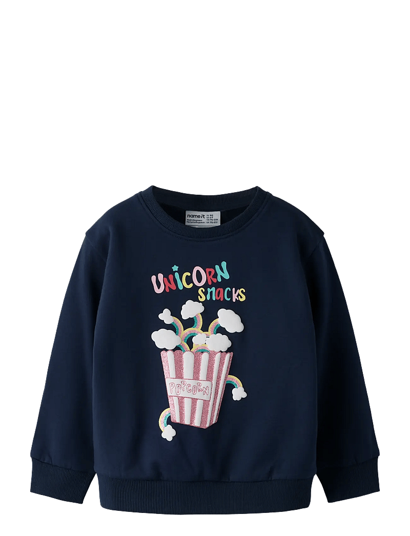 name it - NMFDITTIE LS NREG SWE BRU - sweatshirts - navy blazer - 1