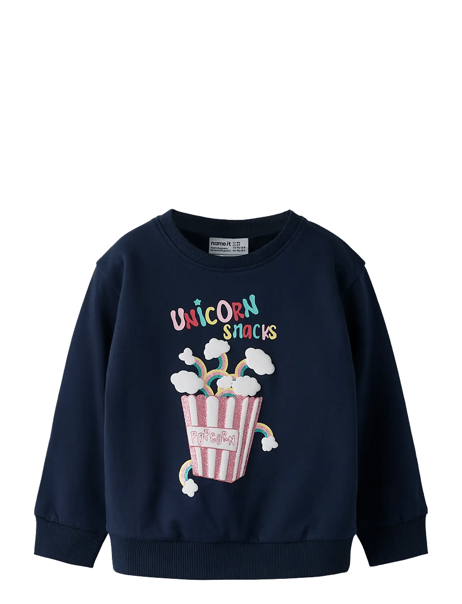 name it - NMFDITTIE LS NREG SWE BRU - sweatshirts - navy blazer - 1
