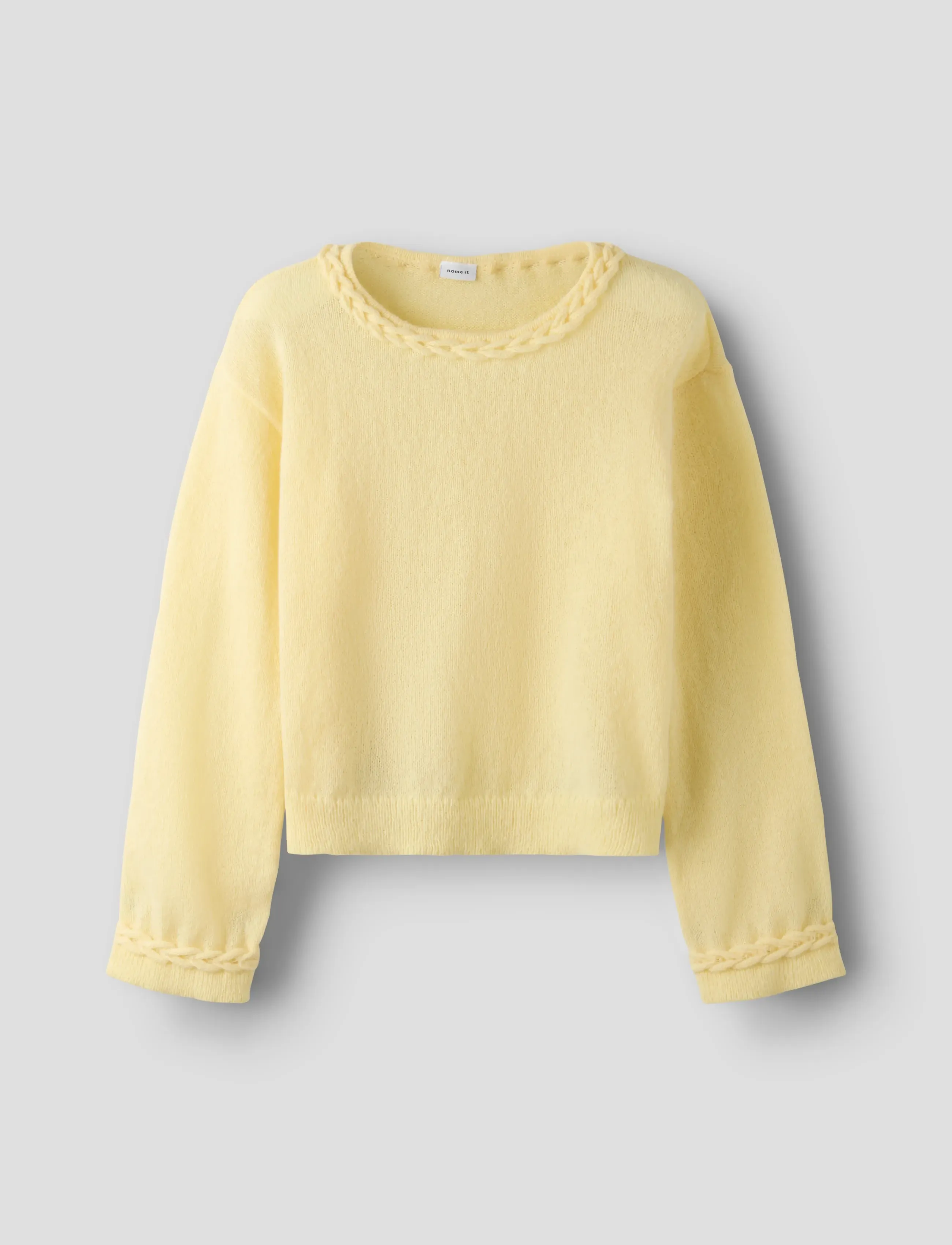 name it NKFDALLISY LS KNIT - Yläosat - DOUBLE CREAM / yellow