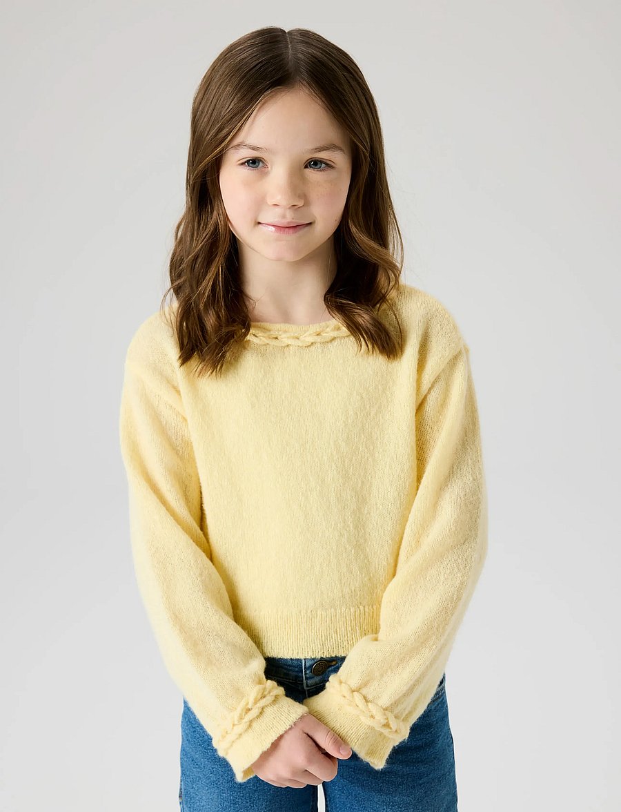 name it - NKFDALLISY LS KNIT - trøjer - double cream - 4