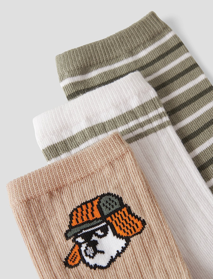 name it - NKMOSON 3P SOCK - strømper - cloud dancer - 4