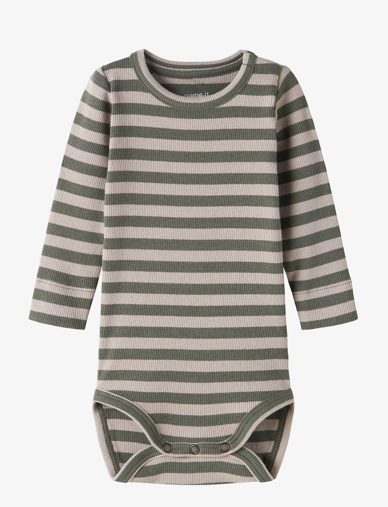 name it - NBNBANIO LS BODY NOOS - langærmede heldragter - dusty olive - 0