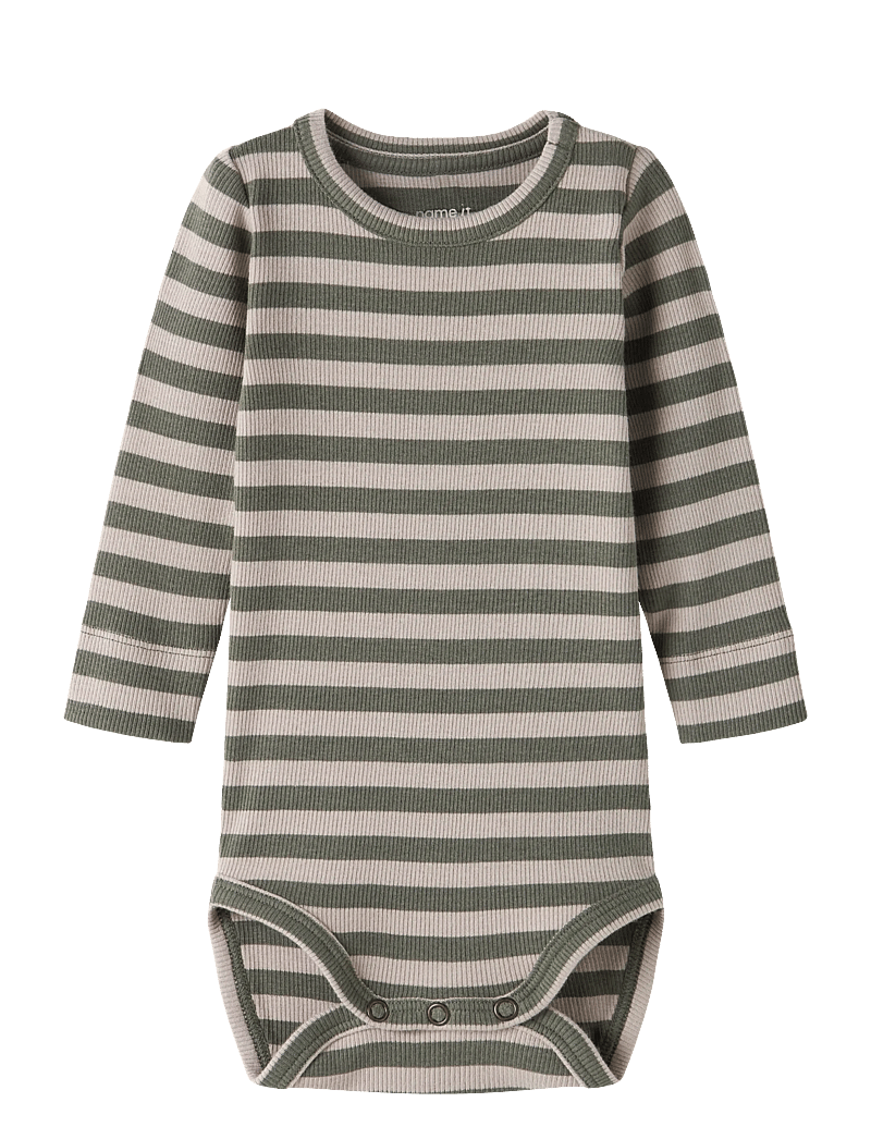 name it - NBNBANIO LS BODY NOOS - langærmede heldragter - dusty olive - 0