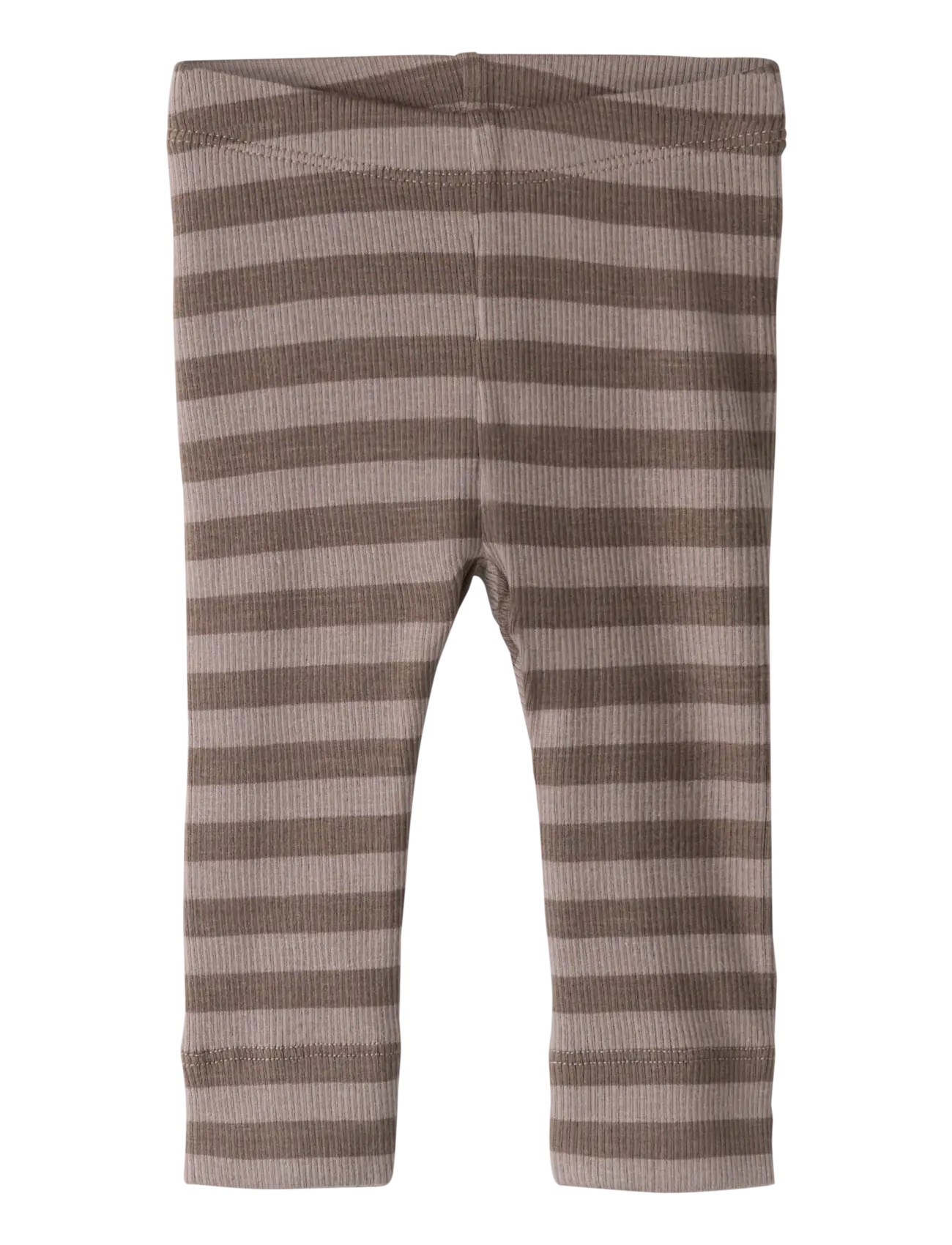 name it Nbnbanio Xsl Legging Noos, Børn, Stribede Rib Leggings, Brun, Str: 98