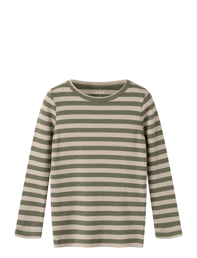 name it - NMNBANIO LS XSL TOP NOOS - langærmede t-shirts - dusty olive - 0