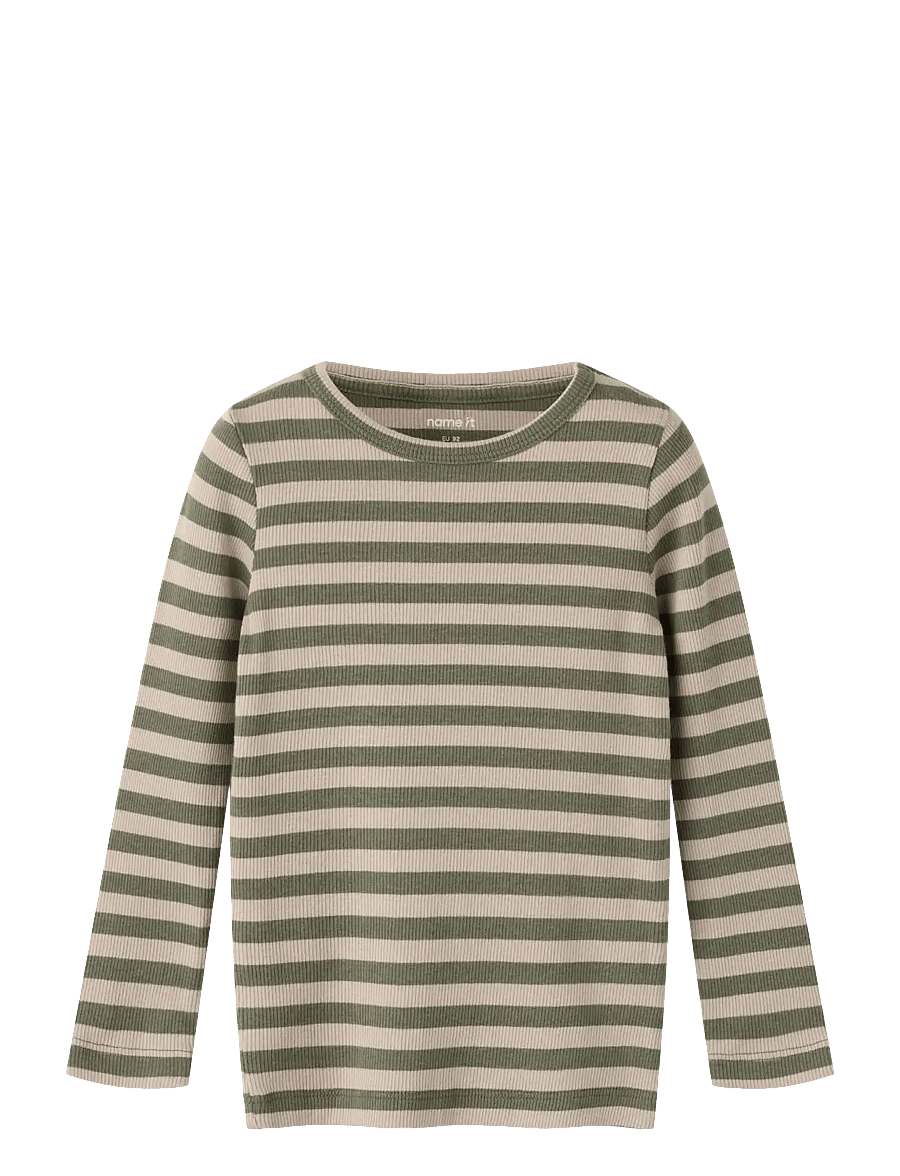 name it - NMNBANIO LS XSL TOP NOOS - långärmade t-shirts - dusty olive - 0