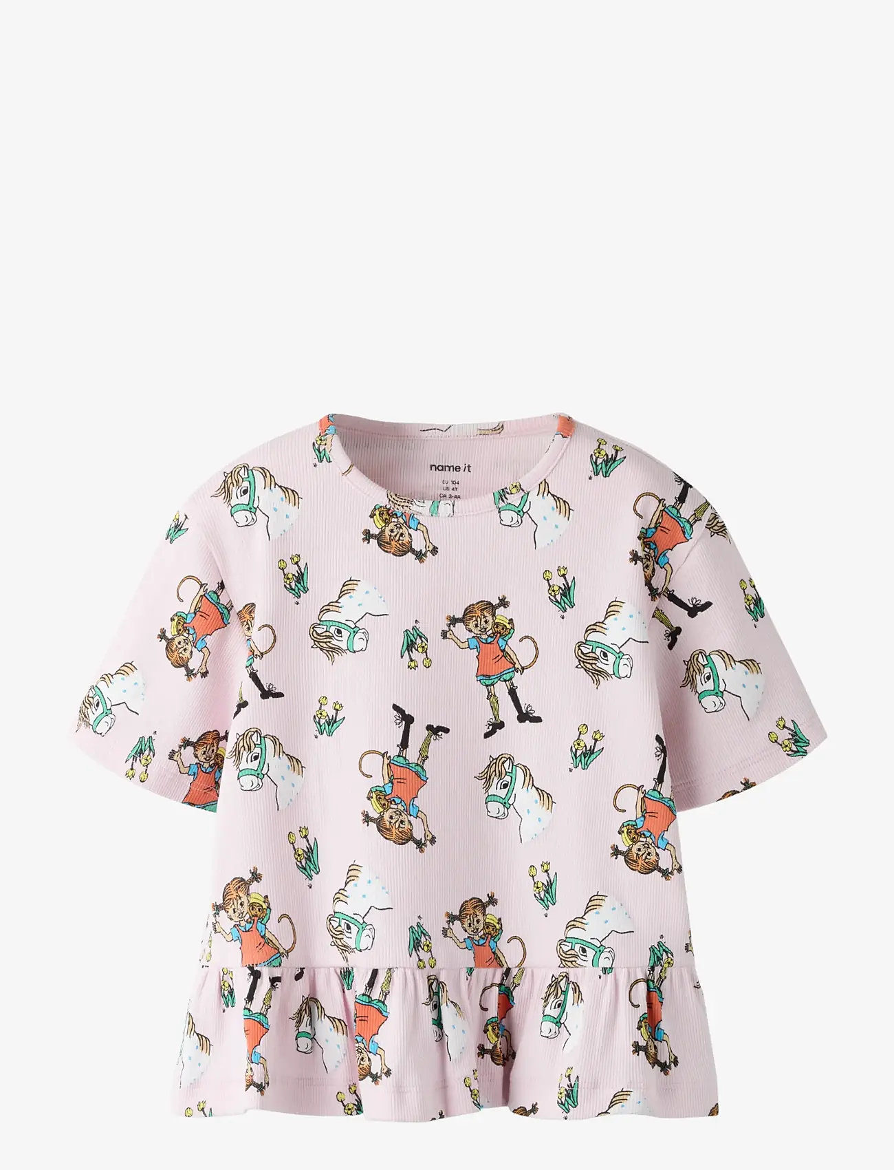 name it - NMFMARA PIPPI SS NREG TOP SKY - short-sleeved t-shirts - cradle pink - 0