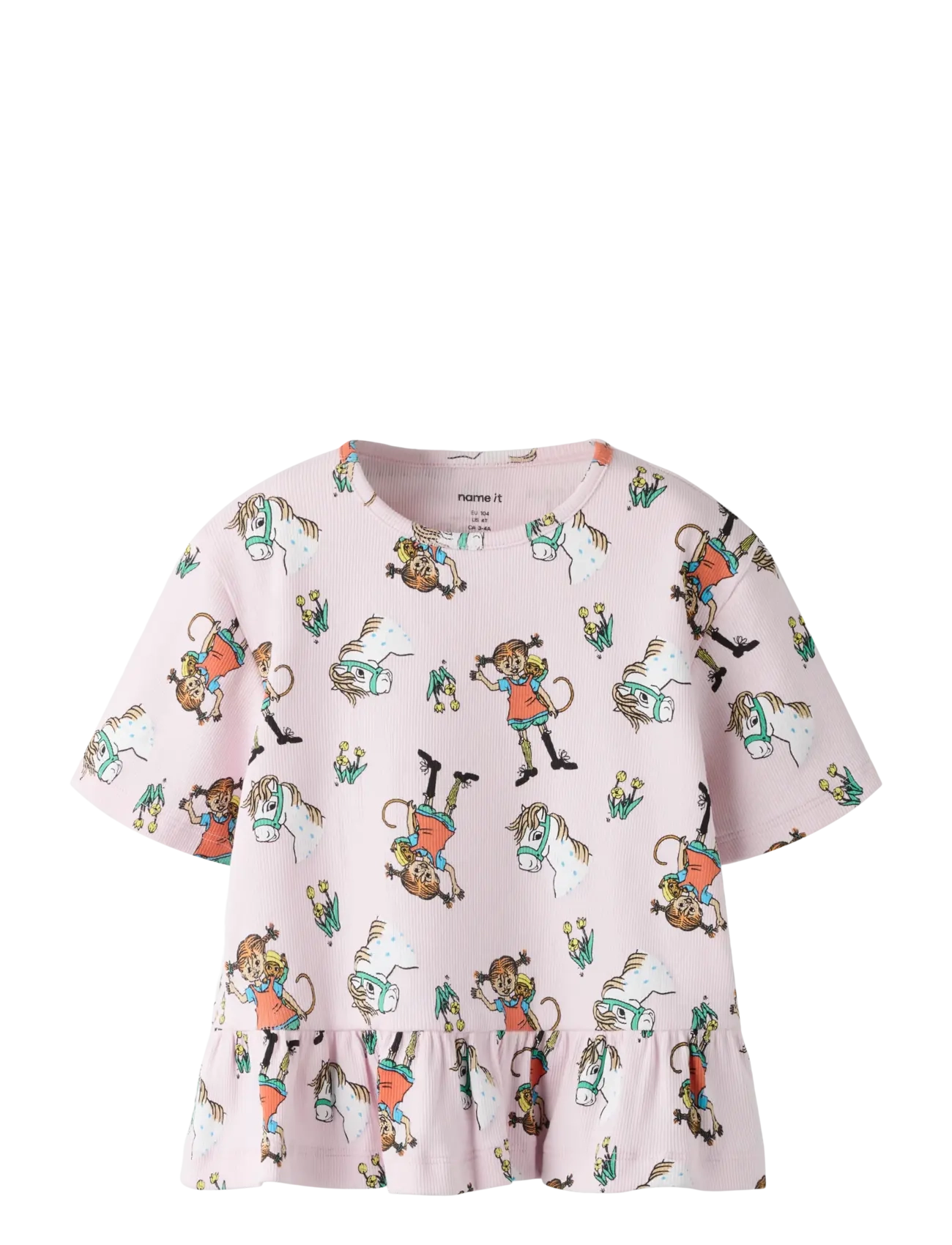 name it NMFMARA PIPPI SS NREG TOP SKY - Överdelar - CRADLE PINK / pink/rose
