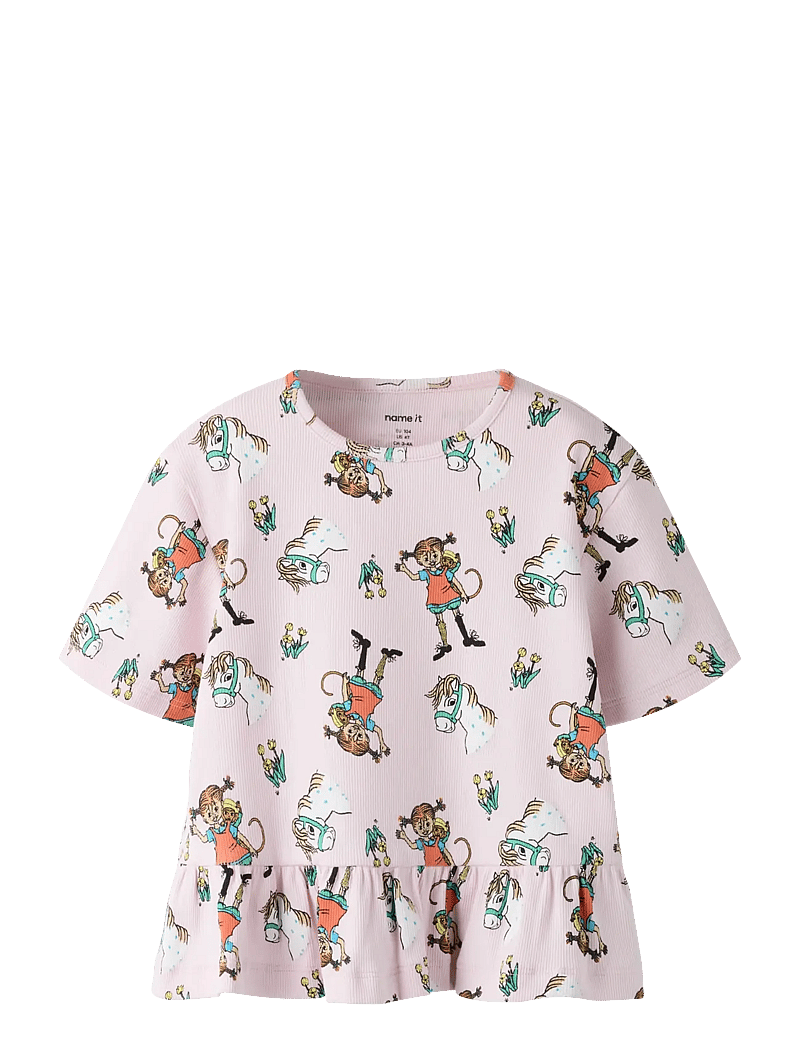 name it - NMFMARA PIPPI SS NREG TOP SKY - short-sleeved t-shirts - cradle pink - 0