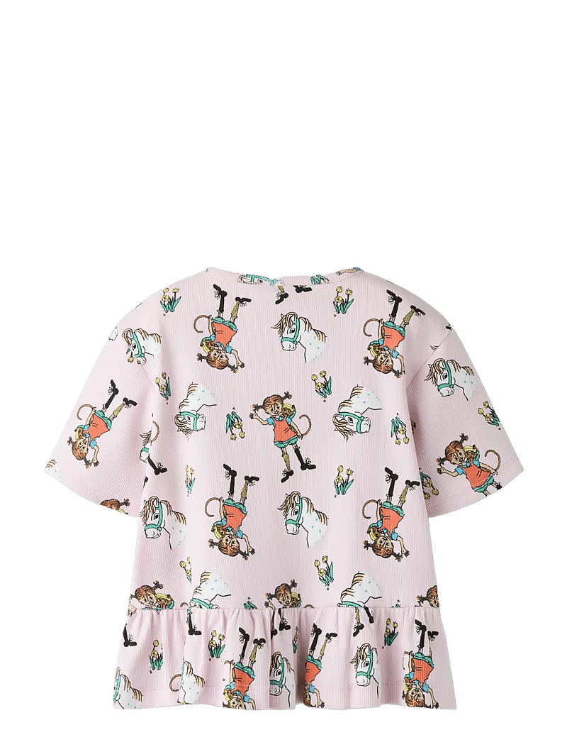 name it - NMFMARA PIPPI SS NREG TOP SKY - short-sleeved t-shirts - cradle pink - 1