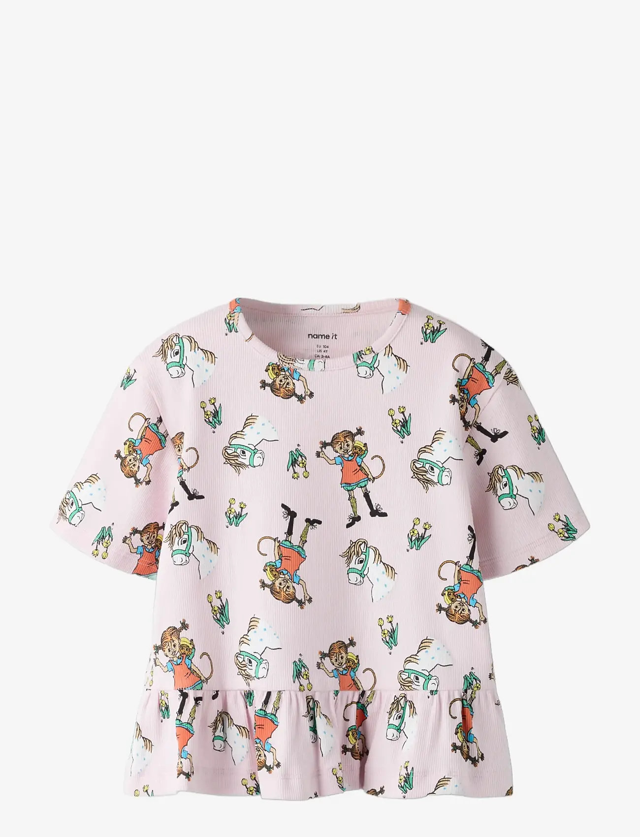 name it - NMFMARA PIPPI SS NREG TOP SKY - short-sleeved t-shirts - cradle pink - 2