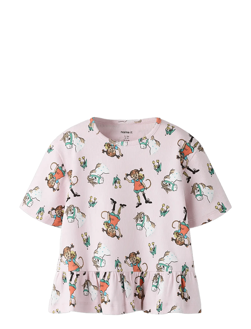name it - NMFMARA PIPPI SS NREG TOP SKY - short-sleeved t-shirts - cradle pink - 2