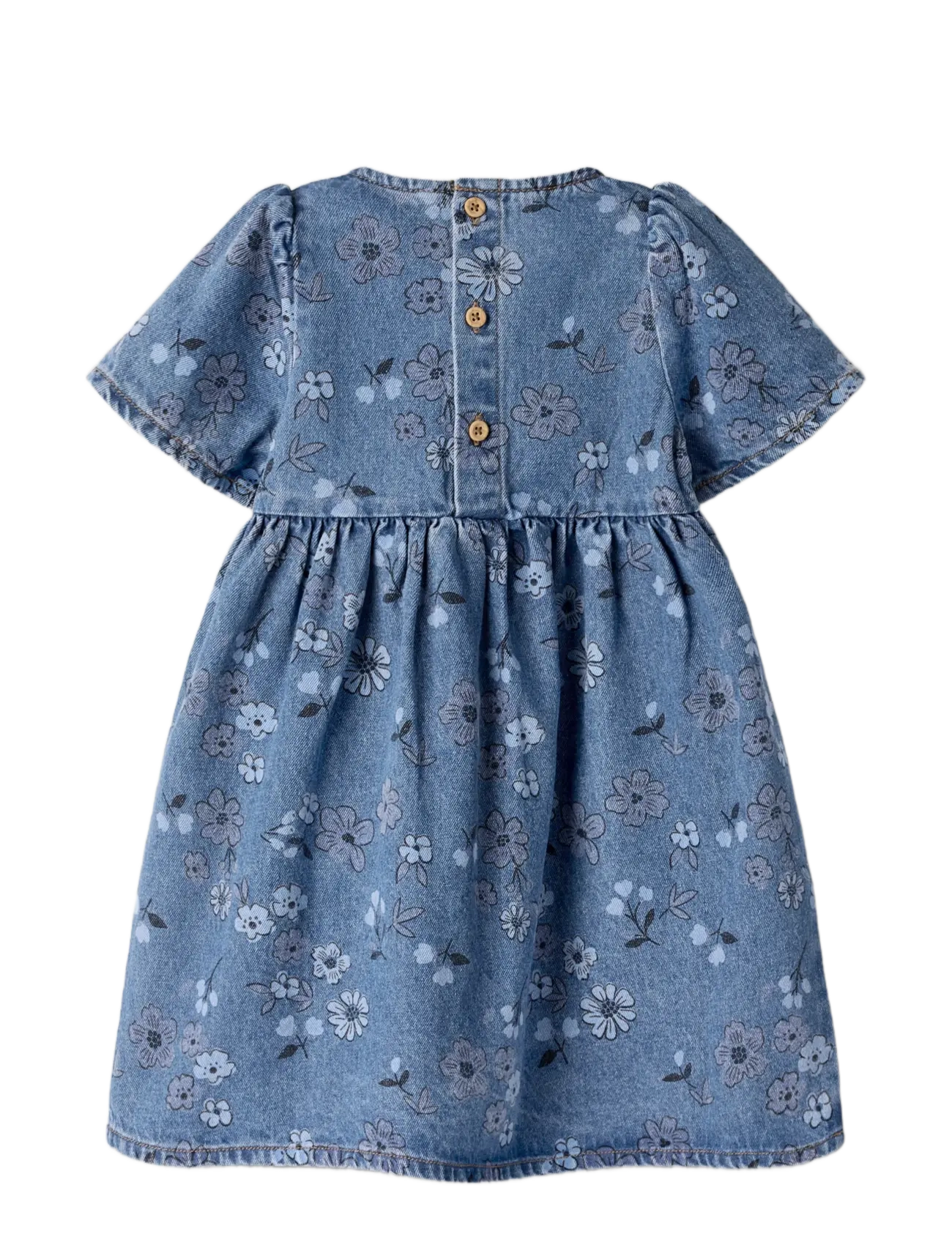 name it - NMFANNA SS LOOSE DNM DRESS 2633-IM - kurzärmelige babykleider - medium blue denim - 1