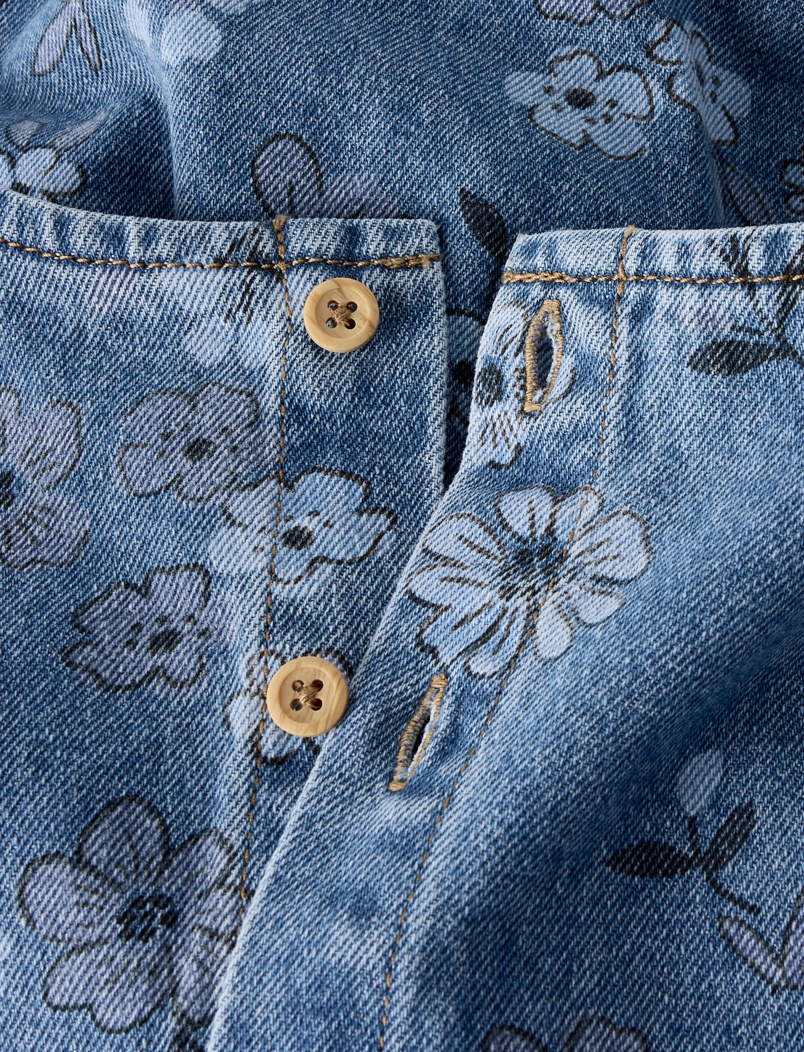 name it - NMFANNA SS LOOSE DNM DRESS 2633-IM - kurzärmelige babykleider - medium blue denim - 2