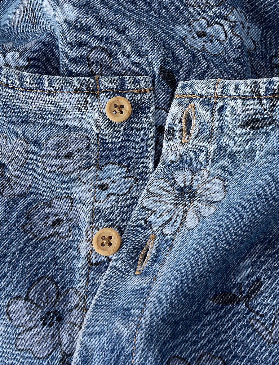 name it - NMFANNA SS LOOSE DNM DRESS 2633-IM - kurzärmelige babykleider - medium blue denim - 2