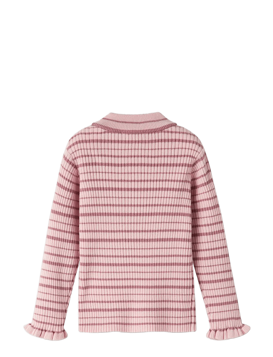 name it - NMFVIANNA LS SLIM KNIT STRIPE - trøjer - lotus - 1