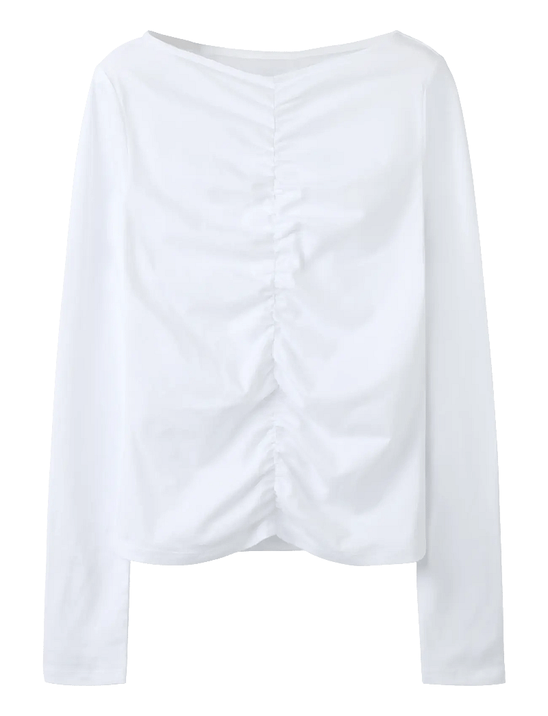 name it - NKFBIRA LS SLIM TOP - langærmede t-shirts - cloud dancer - 0