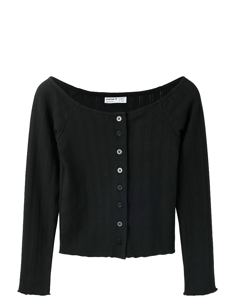 name it - NKFBERA LS CARD - cardigans - black - 1