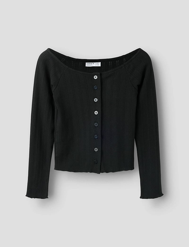 name it - NKFBERA LS CARD - cardigans - black - 0