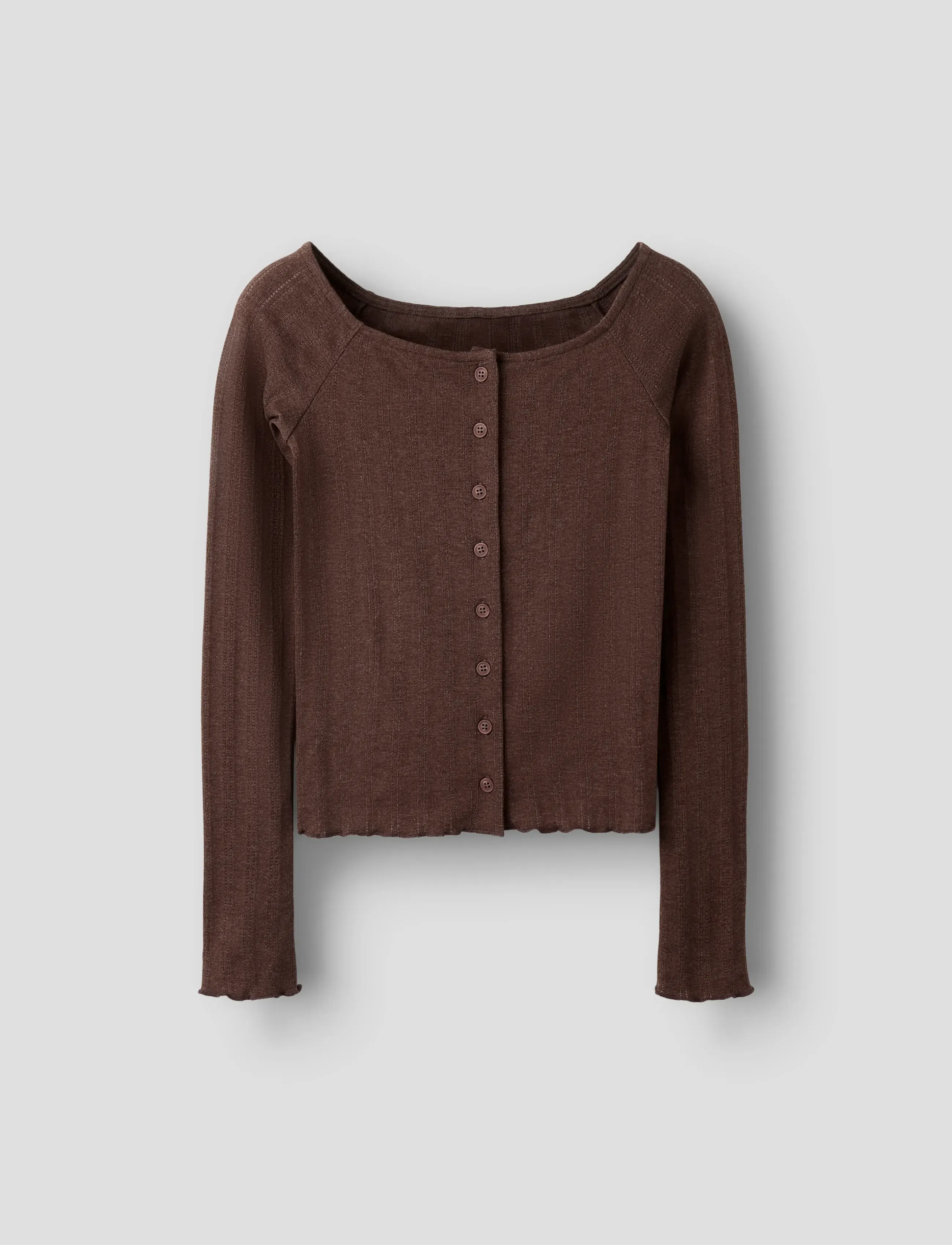 name it Nkfbera Ls Card, 122-128, Brown, Strik > Cardigans, Børn