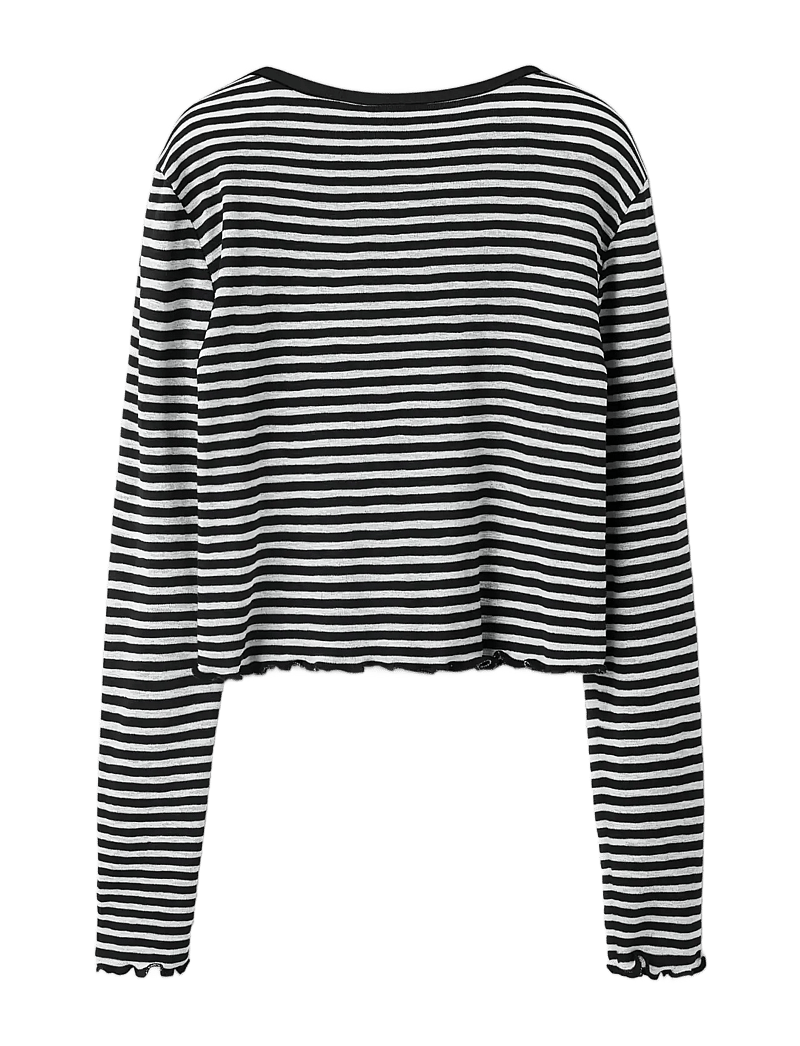 name it - NKFBERTIS LS SH TOP - langærmede t-shirts - black - 1