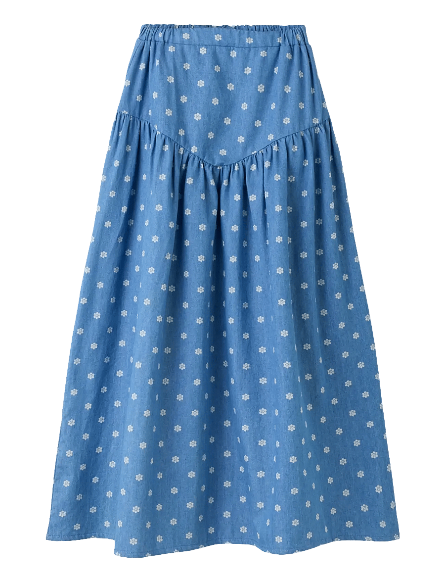 name it - NKFFIKKA MAXI SKIRT - maxi skirt - blue yonder - 0