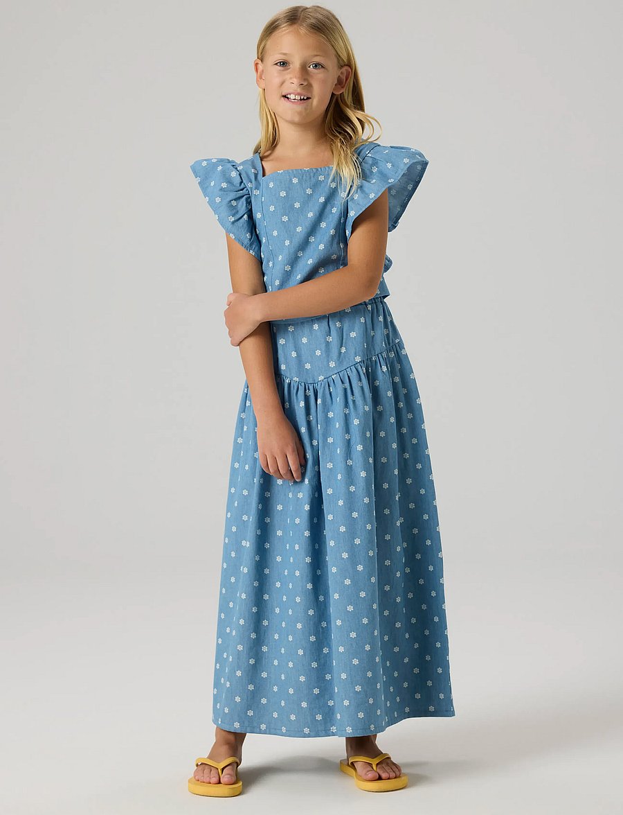 name it - NKFFIKKA MAXI SKIRT - maxi skirt - blue yonder - 2